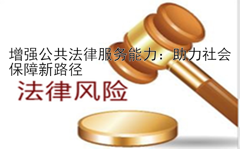 增强公共法律服务能力：助力社会保障新路径